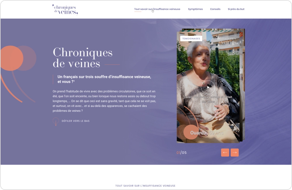 Screen Chroniques de veines
