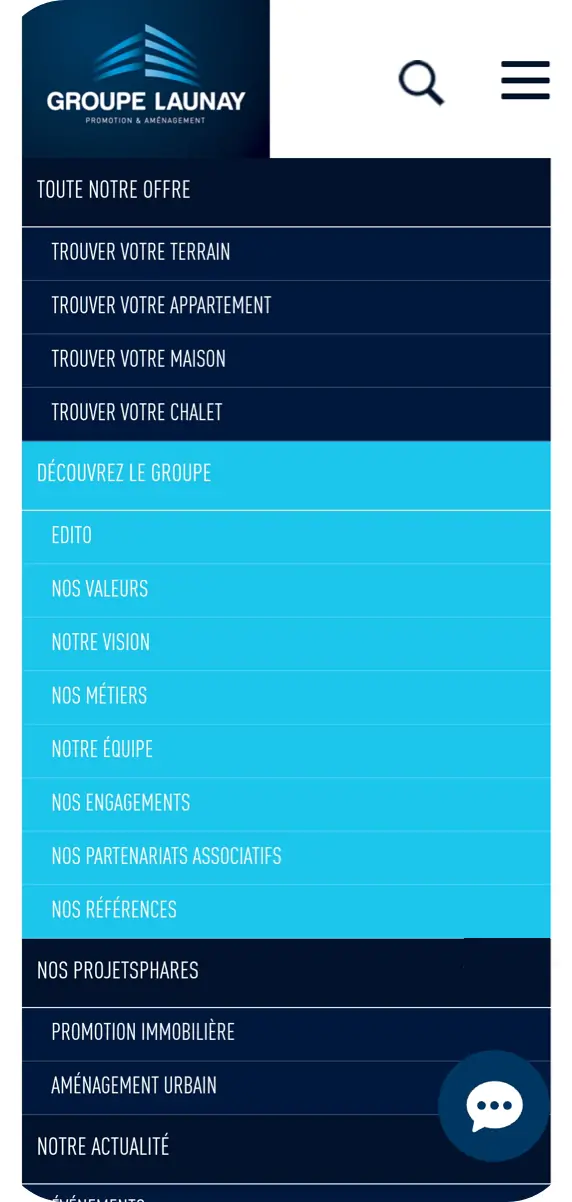 Mockup mobile Groupe Launay